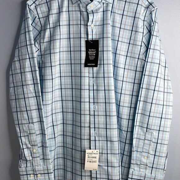 Nordstrom Tech-Smart CoolMax Button Down Dress Shirt 15/32-33 - Picture 1 of 9
